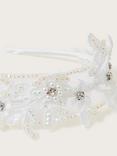 Monsoon Kids' Embellished Floral Bridesmaid Headband, Ivory