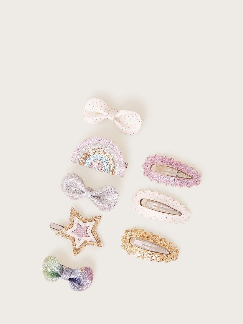 Monsoon Kids' Glitter Novelty Hair Clips, Pack of 8, Multi