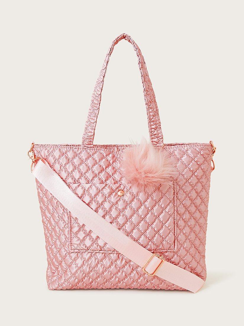 Monsoon Kids' Shimmer Quilted Tote Bag, Pink