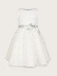 Monsoon Kids' Freya 3D Scuba Knee Length Bridesmaid Dress, Ivory