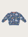 Monsoon Baby Glow in the Dark Dinosaur Print Sweatshirt, Blue