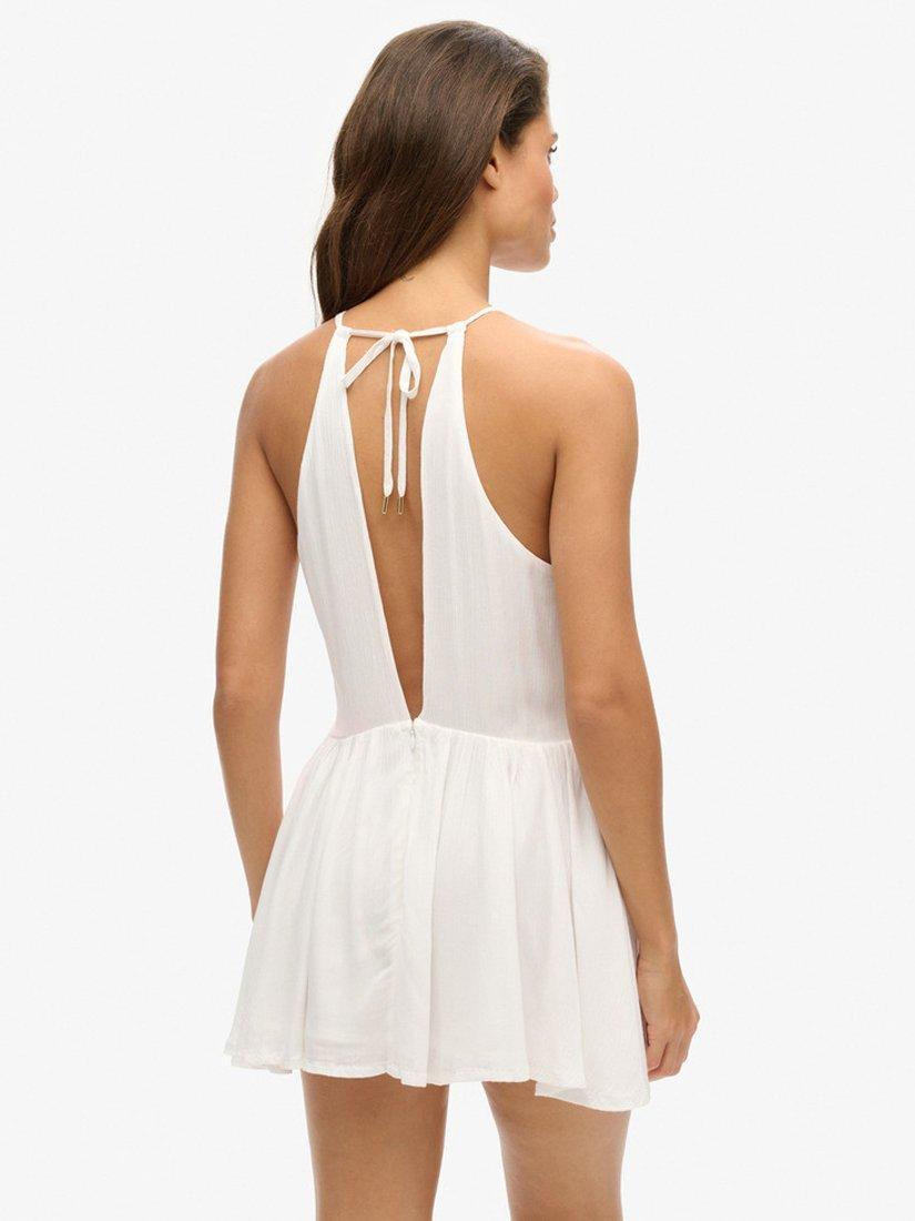 Product image 4 of 5, which shows Superdry Vintage Embroidered Mini Dress, Off White, 10