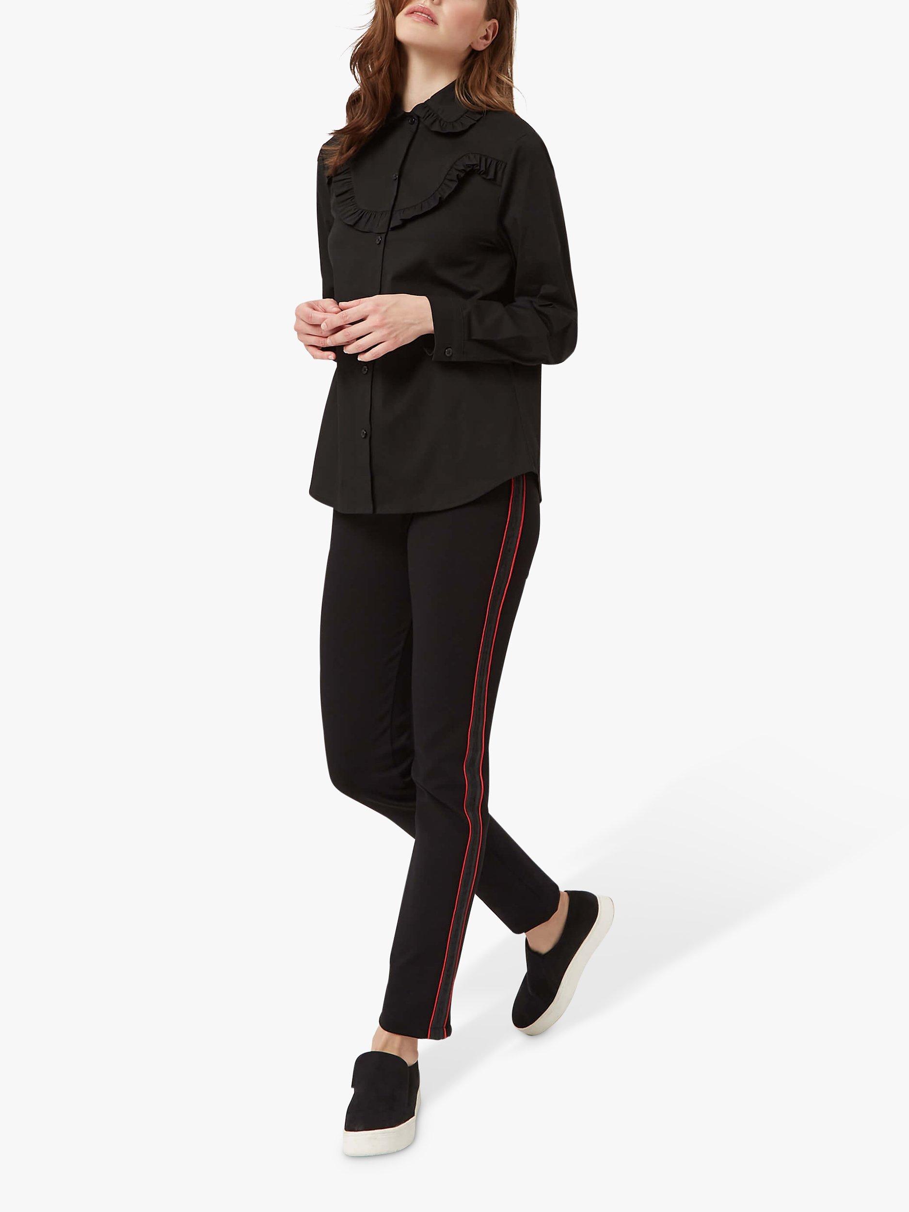 Product image 1 of 4, which shows James Lakeland Poplin Ruffle Shirt, Black, 8