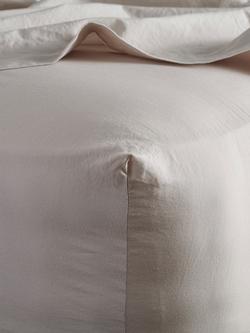 Bedfolk Relaxed Cotton Standard Fitted Sheets, Clay