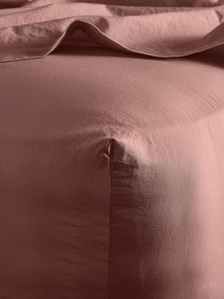 Bedfolk Relaxed Cotton Standard Fitted Sheets, Rust