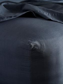 Bedfolk Relaxed Cotton Deep Fitted Sheet, Ink
