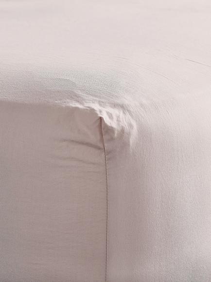 Bedfolk Relaxed Cotton Deep Fitted Sheet, Rose