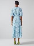 L.K.Bennett Cole Tie Belt Midi Dress, Blue/Multi