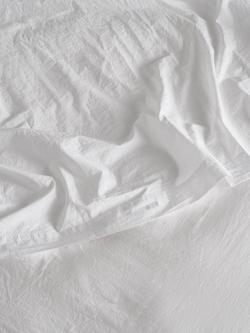 Bedfolk Relaxed Cotton Flat Sheets, Snow