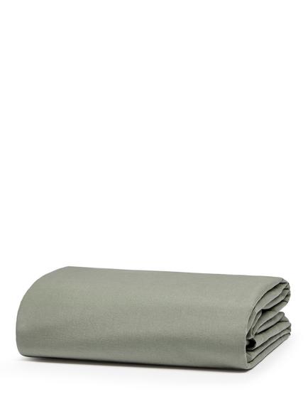Bedfolk Relaxed Cotton Flat Sheets - view 2, Moss