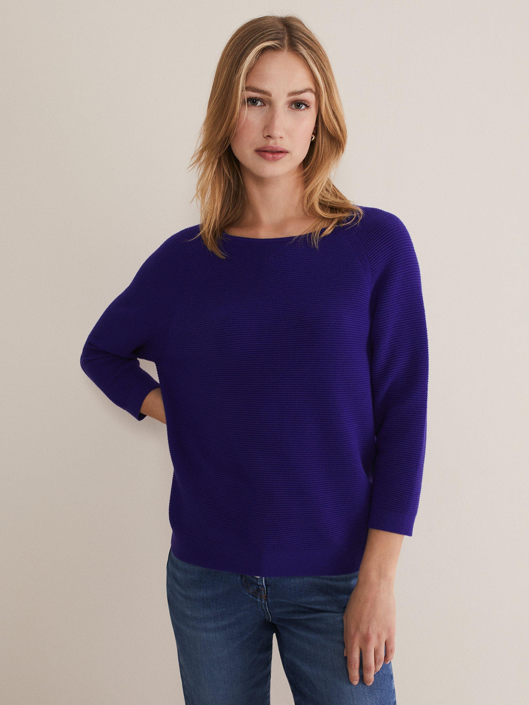 Phase Eight Ariah Ribbed Jumper, Purple