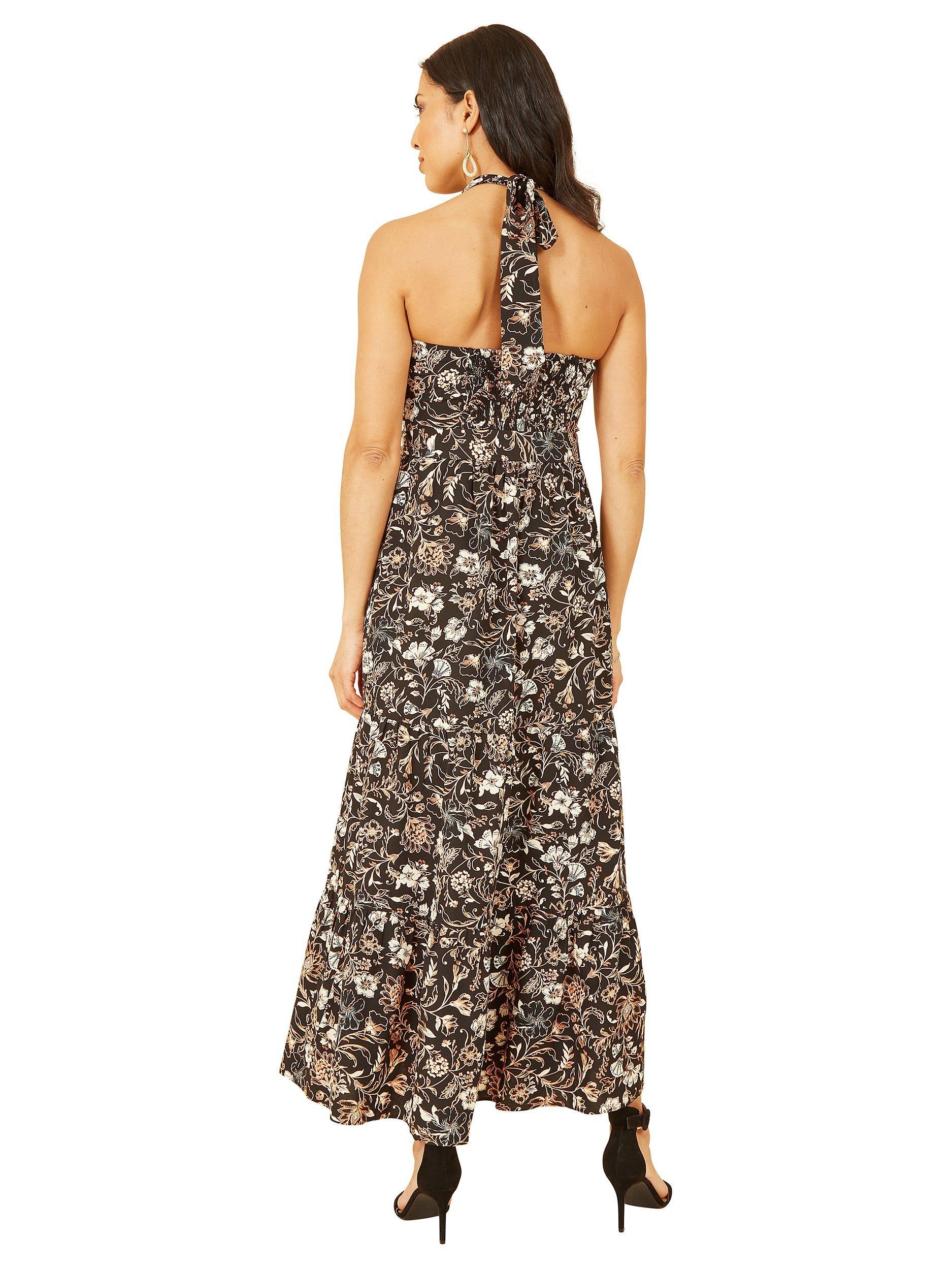 Product image 4 of 5, which shows Yumi Batik Floral Maxi Dress, Black, 16
