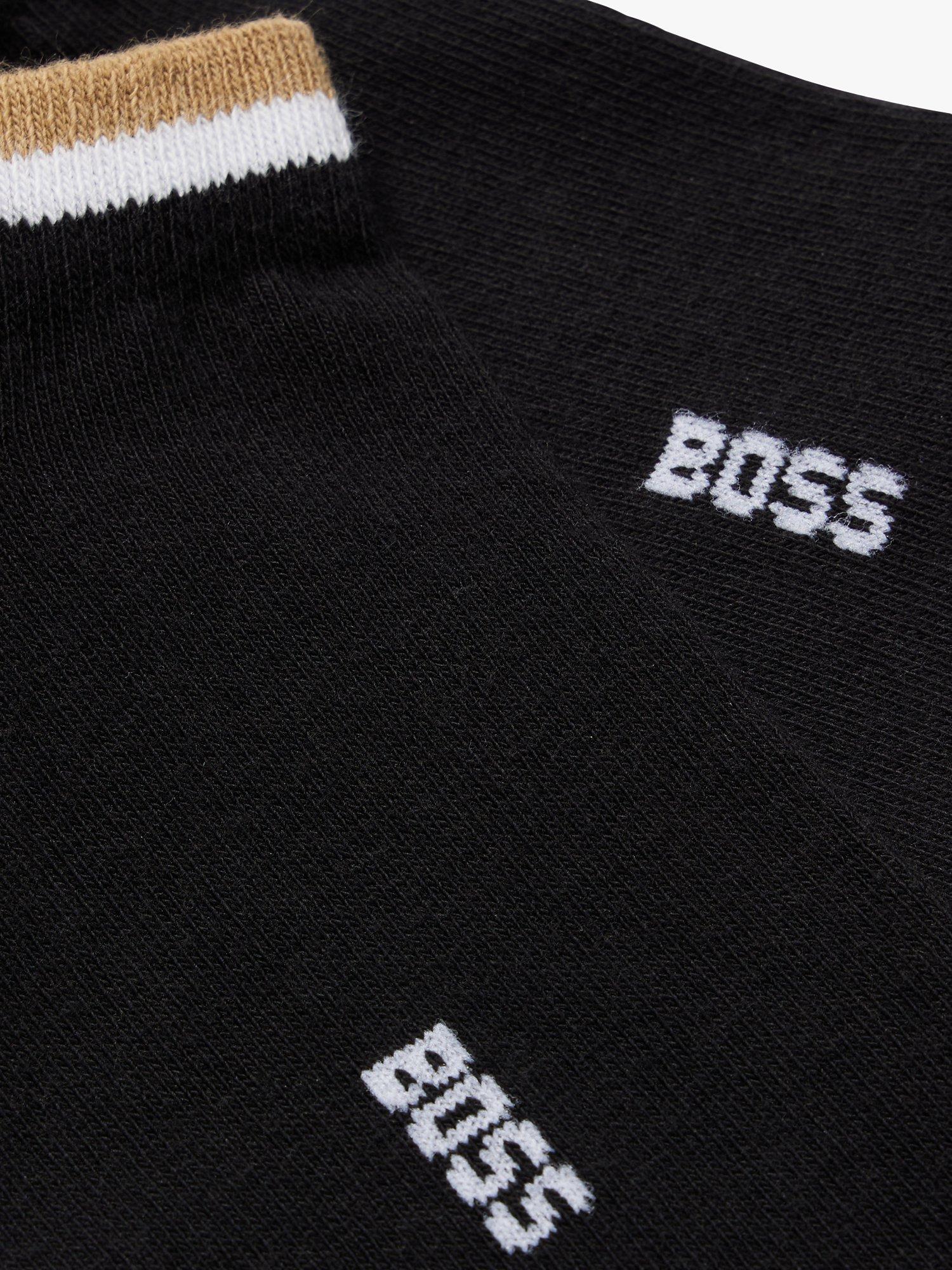 Product image 2 of 2, which shows BOSS Ribbed Stripe Low-Cut Socks, Black, S-M