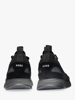BOSS Titanium Structured Knit Sock Trainers - view 2, Black