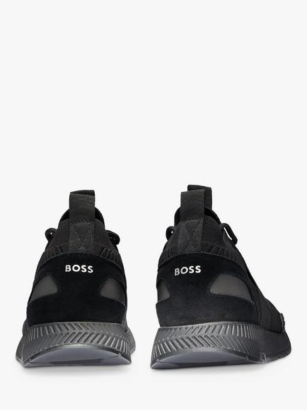 BOSS Titanium Structured Knit Sock Trainers - view 2, Black