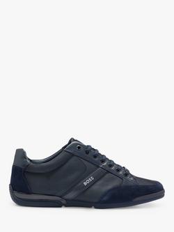 HUGO BOSS Saturn 401 Lace Up Trainers, Dark Blue, Dark Blue
