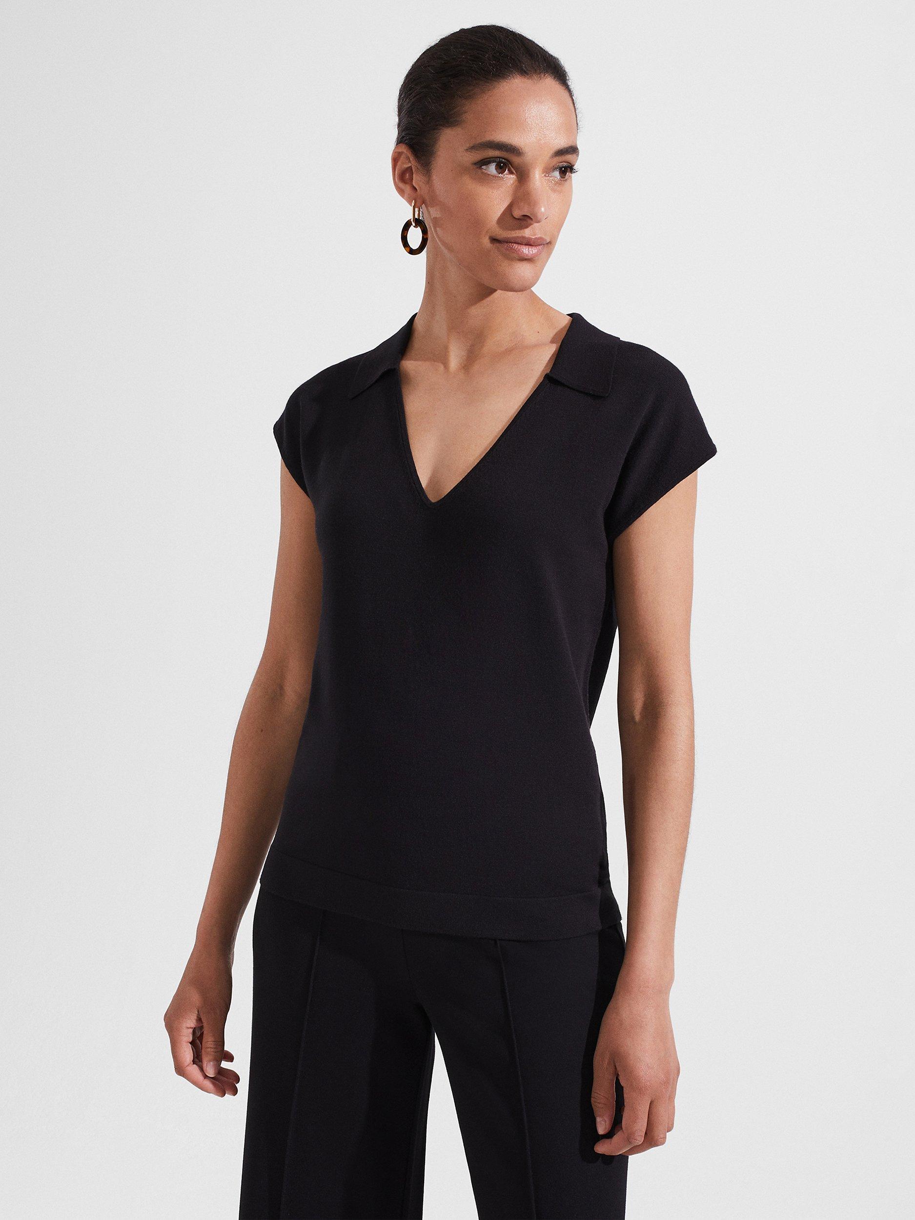 Hobbs Adeline Knit Top, Black