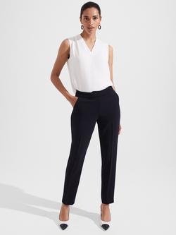Hobbs Stevie Plain Tailored Tapered Trousers, Navy, Navy