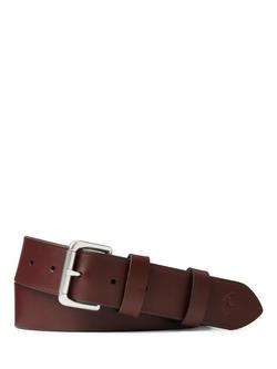 Polo Ralph Lauren Timeless Polished Leather Belt, Brown, Brown