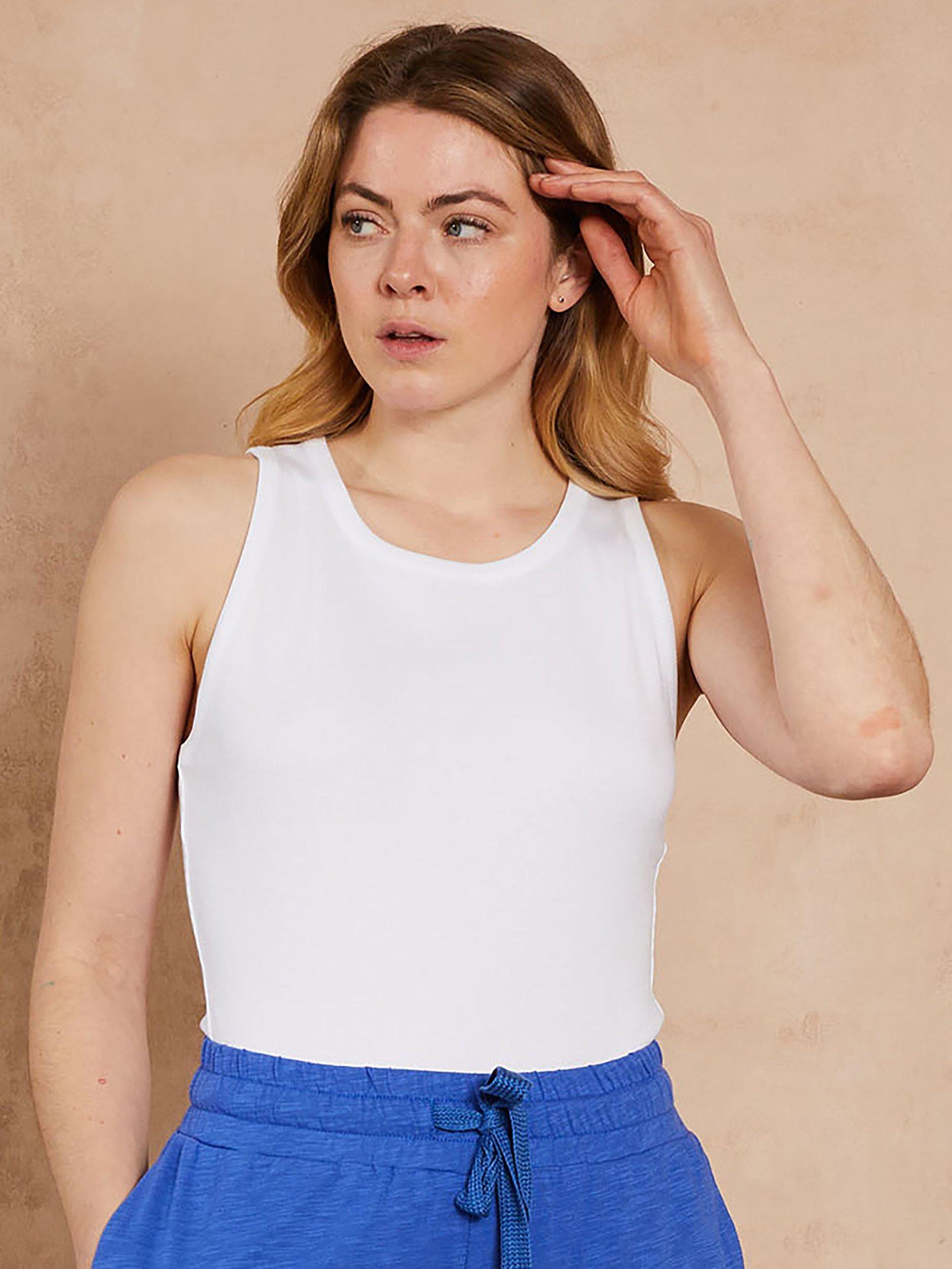 Cape Cove Racer Vest Top, White