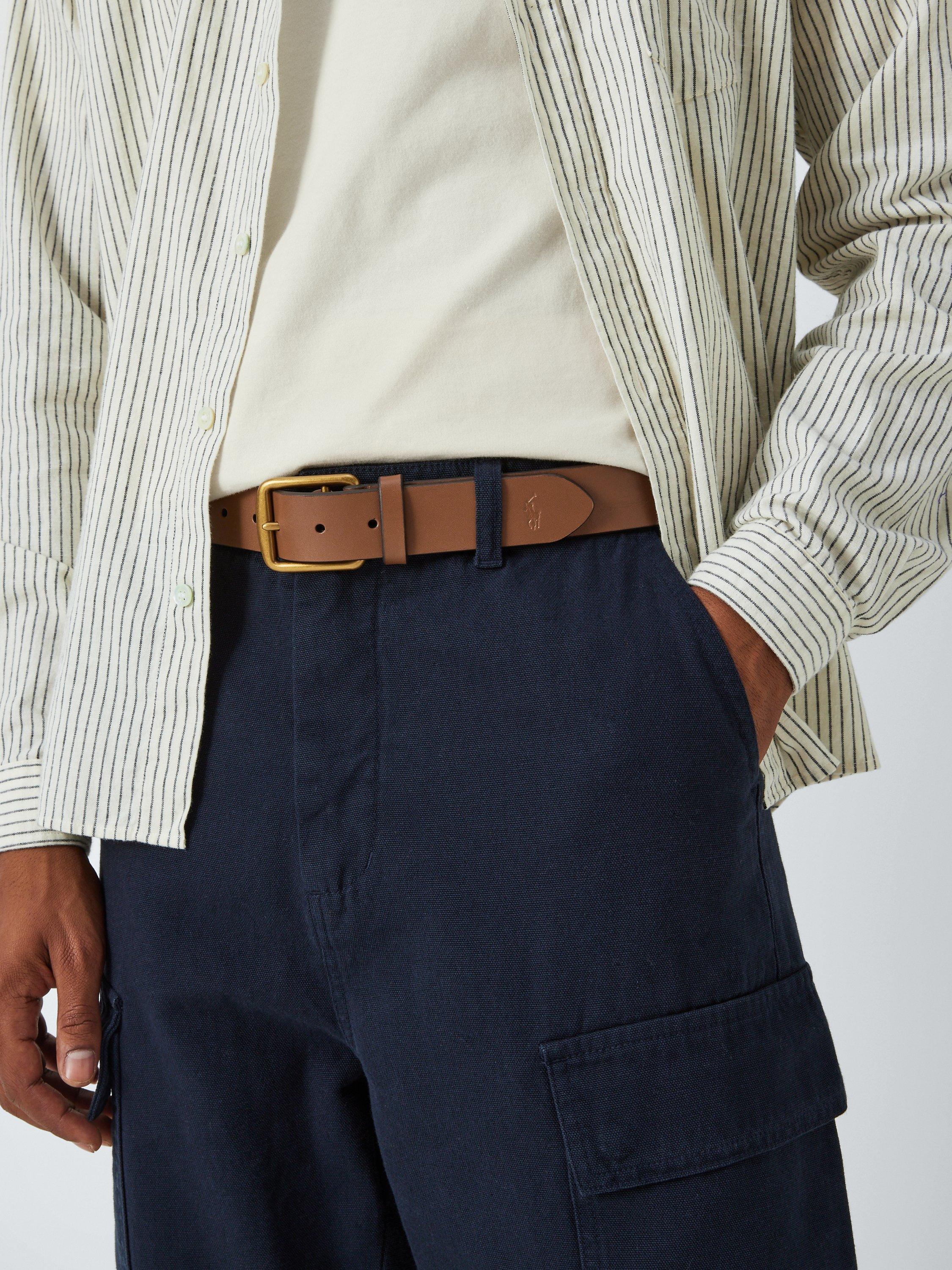 Product image 2 of 3, which shows Polo Ralph Lauren Leather Belt, Saddle, 32