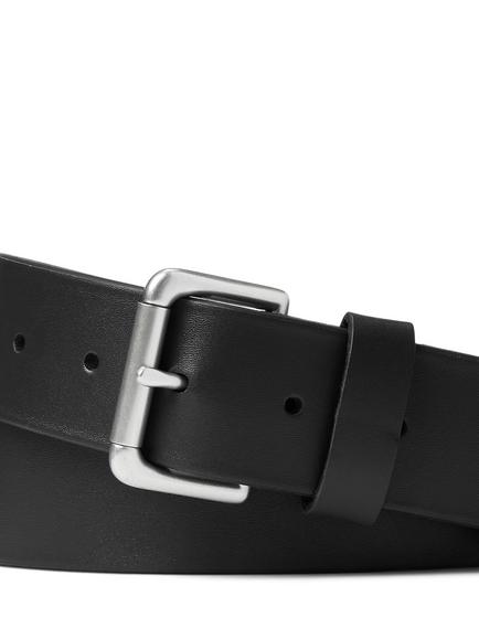 Polo Ralph Lauren Leather Roller Buckle Belt, Black - view 2, Black