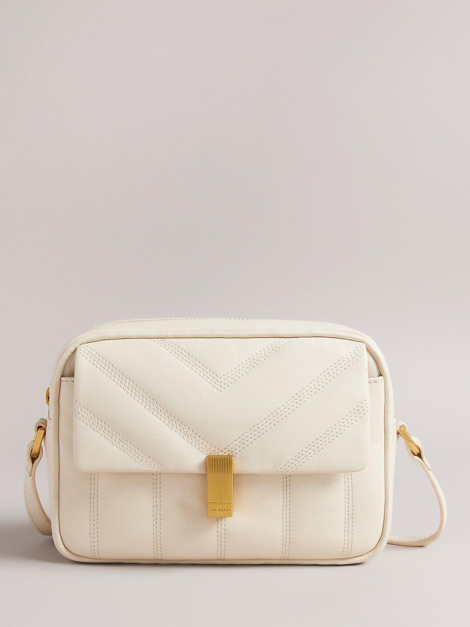 Ted Baker Ayalily Quilted Crossbody Leather Bag, Natural Ivory, One Size