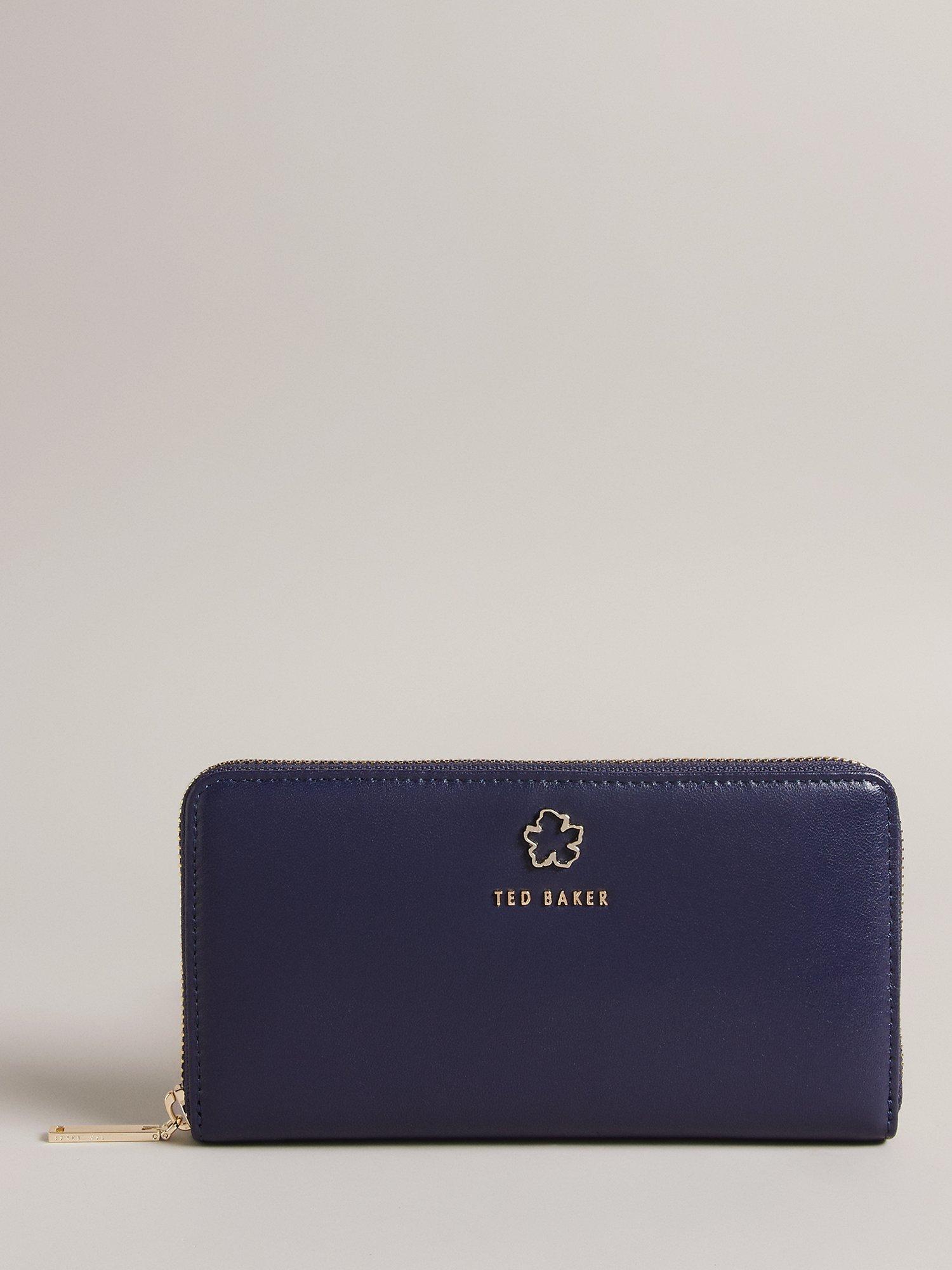 Ted Baker Jorjana Leather Zip Around Purse, Dark Blue