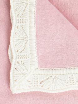 Trotters Baby Frill Trim Cashmere Blanket - view 2, Pale Pink