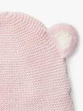 Trotters Newborn Wool and Cashmere Blend Teddy Hat, Pale Pink