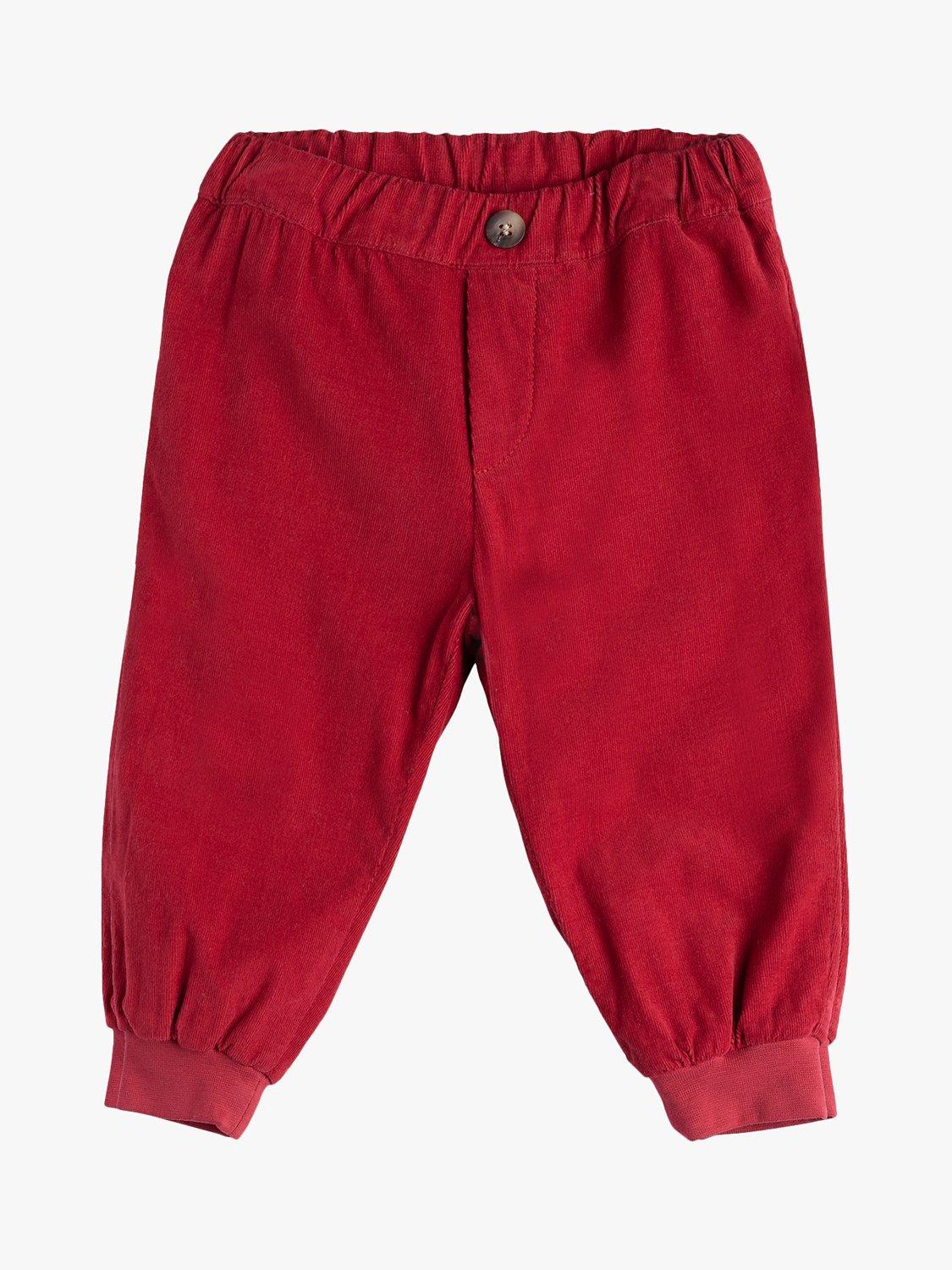 Product image 1 of 3, which shows Trotters Baby Little Orly Needle Cord Trousers, Deep Red, 3-6 months