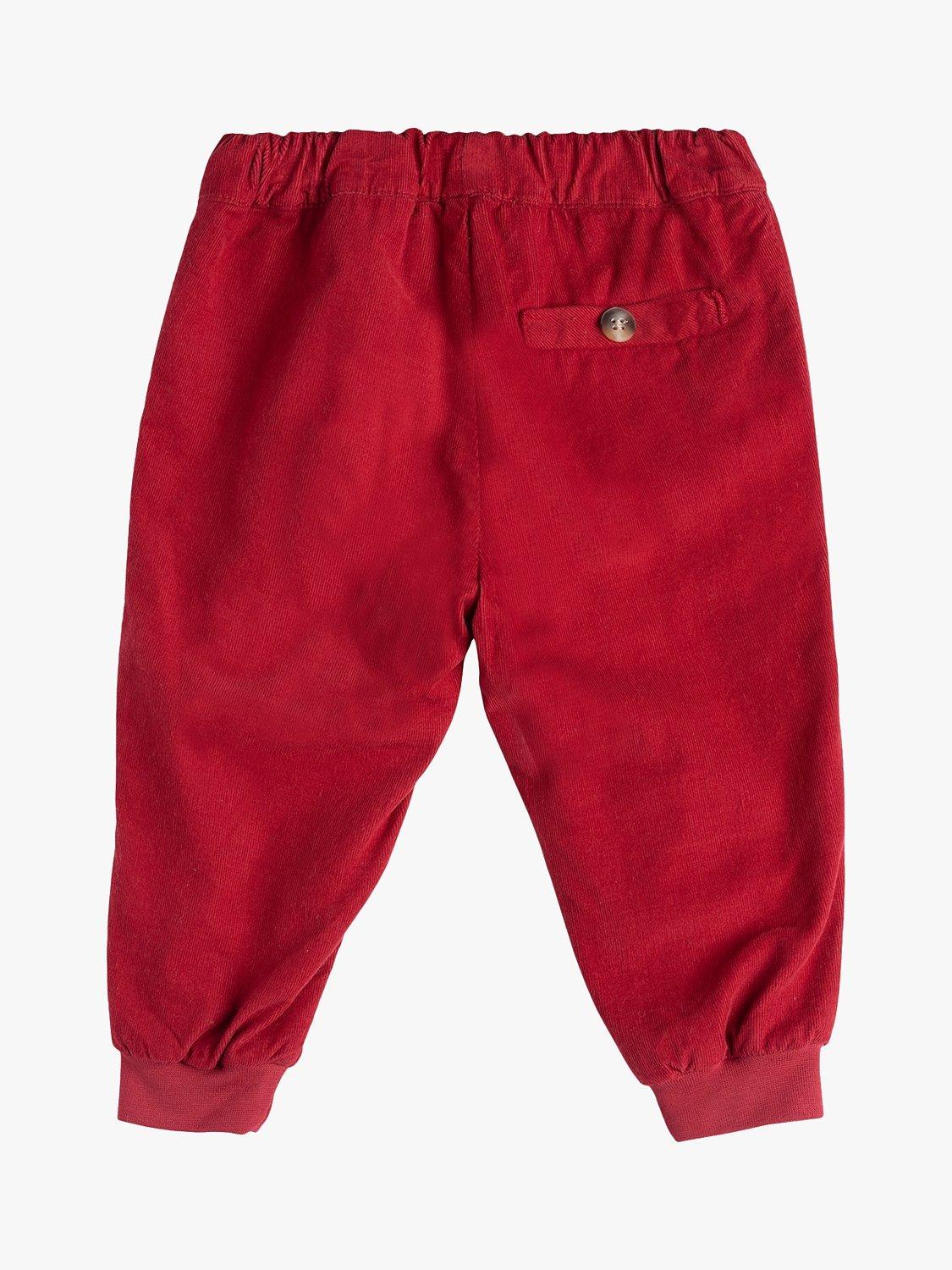 Product image 2 of 3, which shows Trotters Baby Little Orly Needle Cord Trousers, Deep Red, 3-6 months