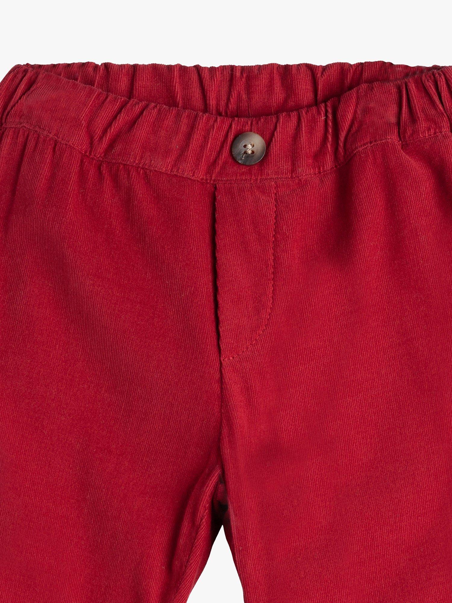Product image 3 of 3, which shows Trotters Baby Little Orly Needle Cord Trousers, Deep Red, 3-6 months