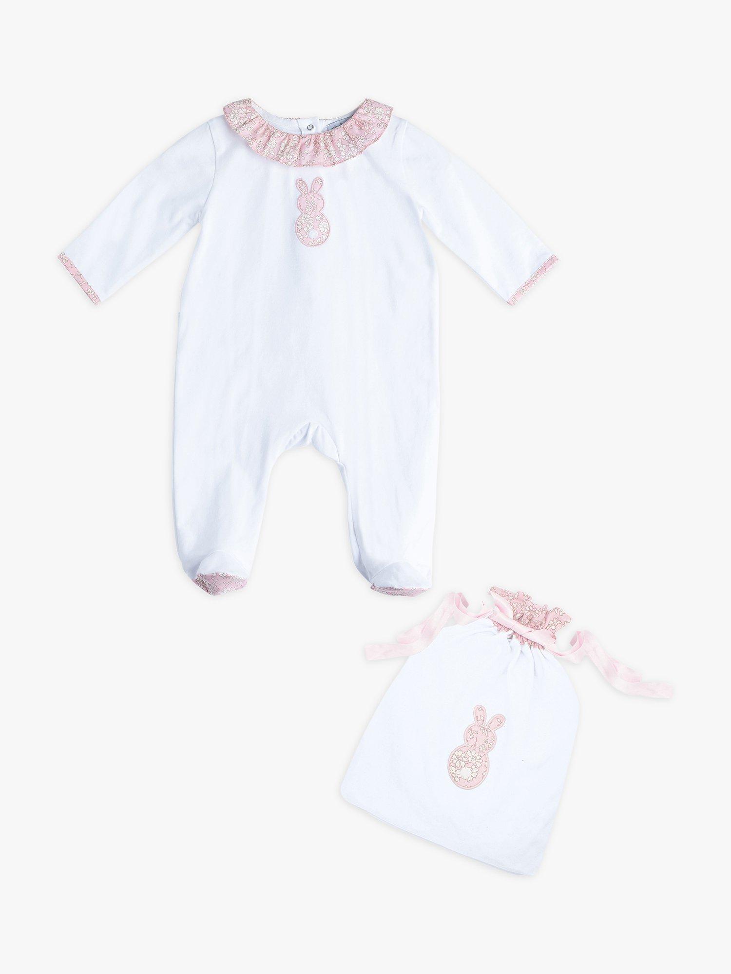 Trotters Baby Capel Flopsy All-in-One and Gift Bag Set, White/Pink