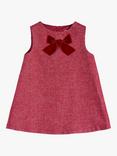 Trotters Baby Georgina Herringbone Bow Party Dress, Red