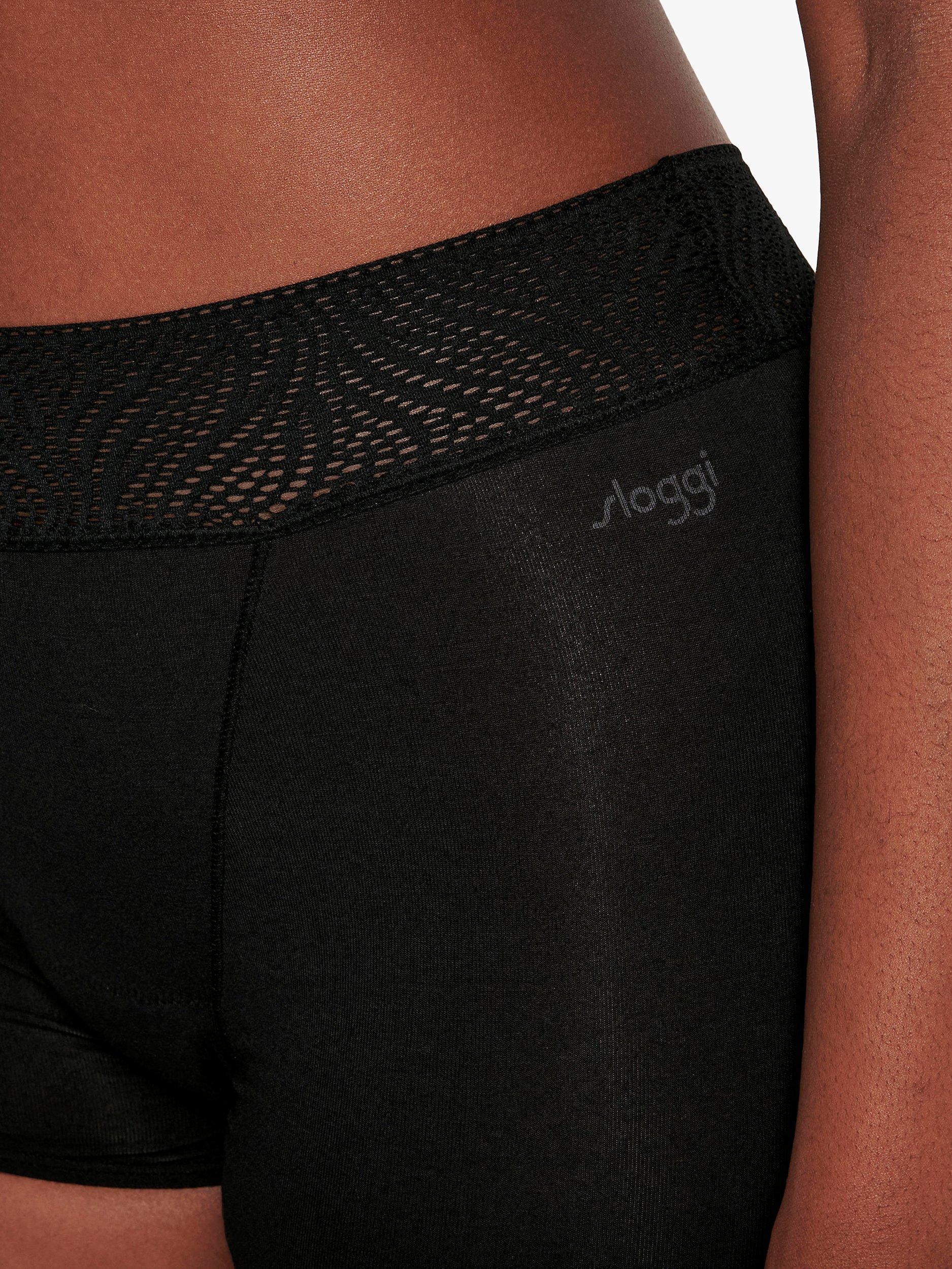 Product image 4 of 7, which shows sloggi Medium Absorbency Shorts Period Knickers, Pack of 2, Black, L