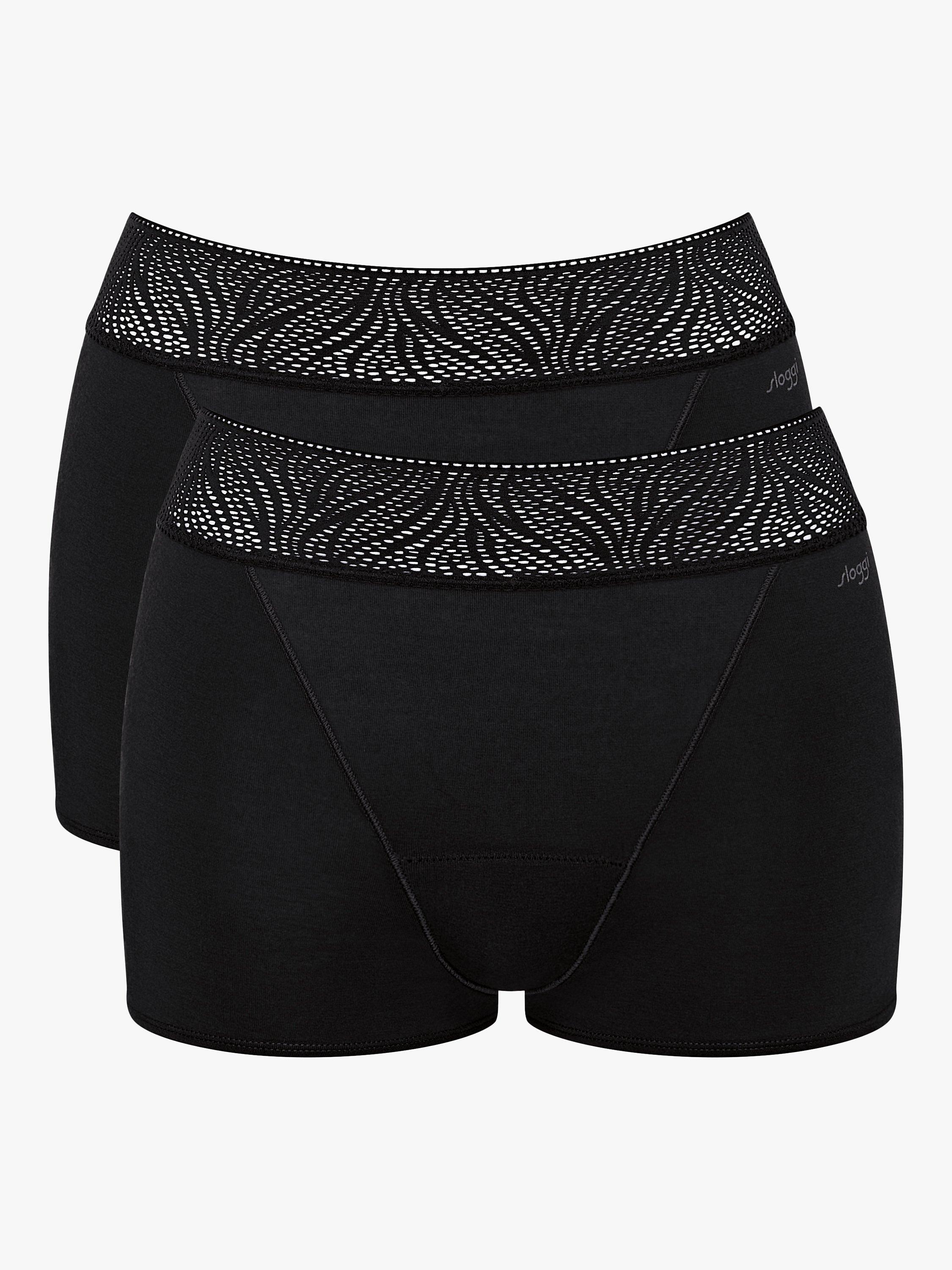 Product image 5 of 7, which shows sloggi Medium Absorbency Shorts Period Knickers, Pack of 2, Black, L