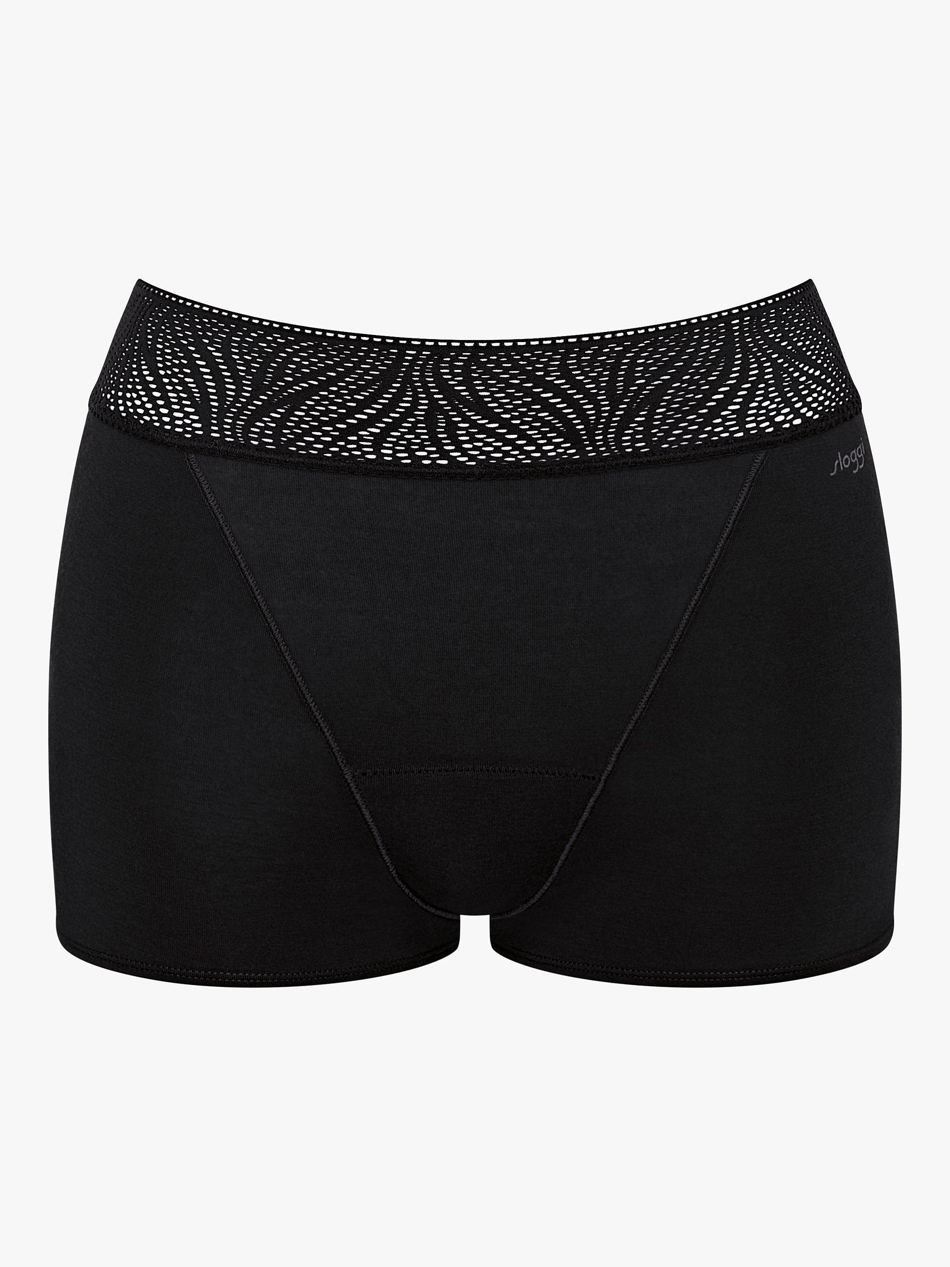 Product image 6 of 7, which shows sloggi Medium Absorbency Shorts Period Knickers, Pack of 2, Black, L