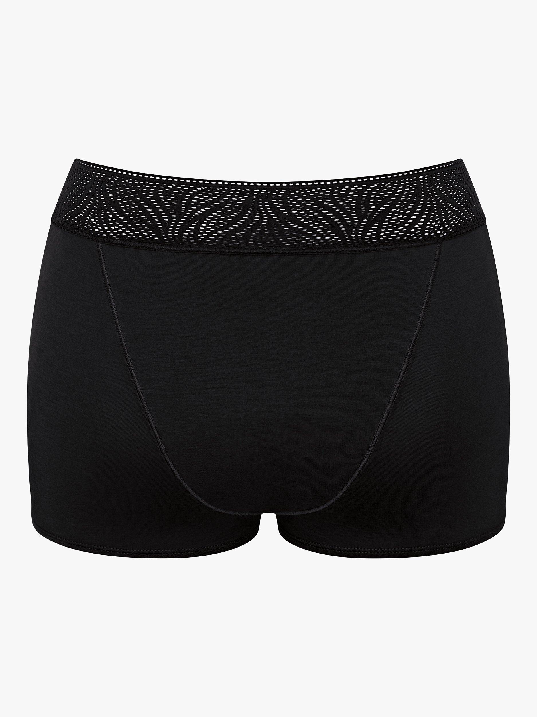 Product image 7 of 7, which shows sloggi Medium Absorbency Shorts Period Knickers, Pack of 2, Black, L