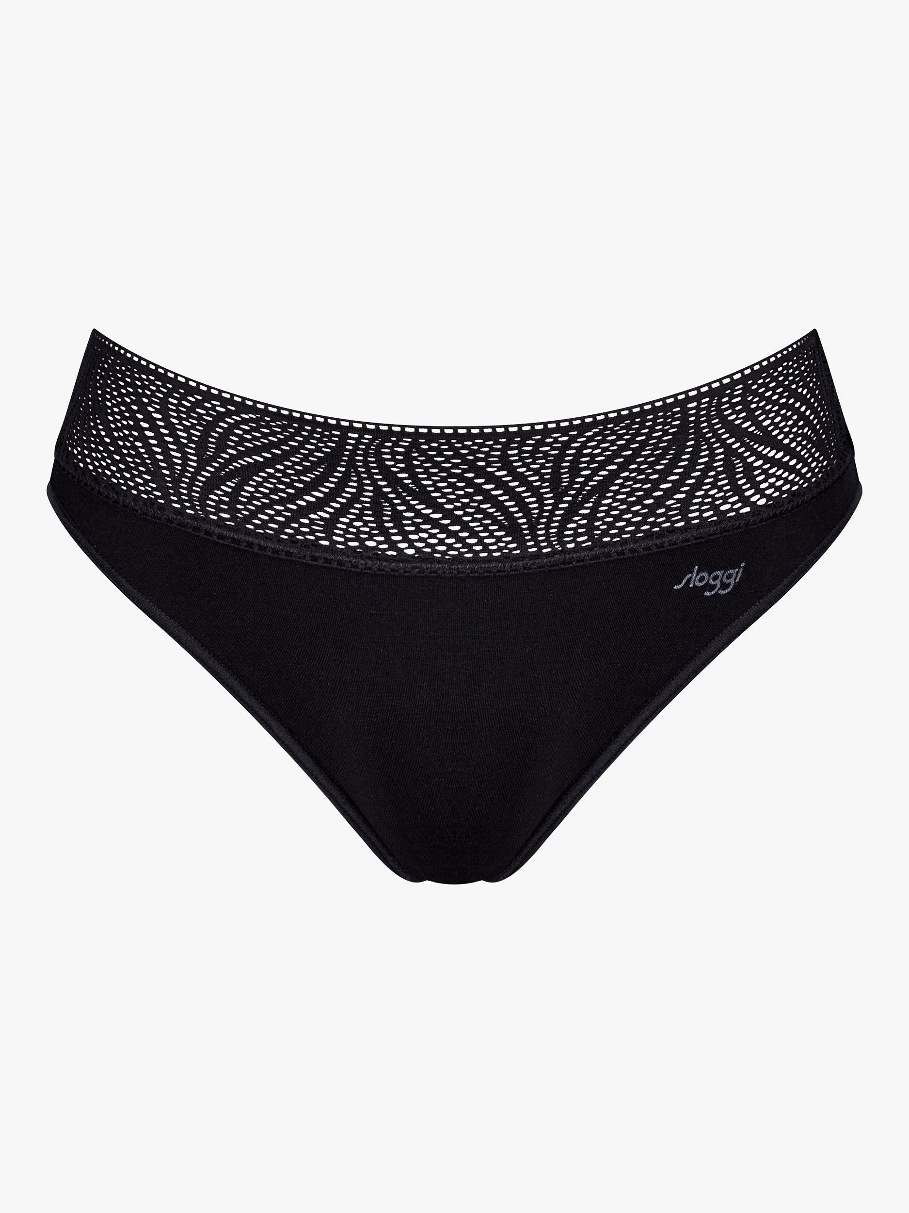 Product image 5 of 6, which shows sloggi High Absorbency Tai Period Knickers, Pack of 2, Black, XXS