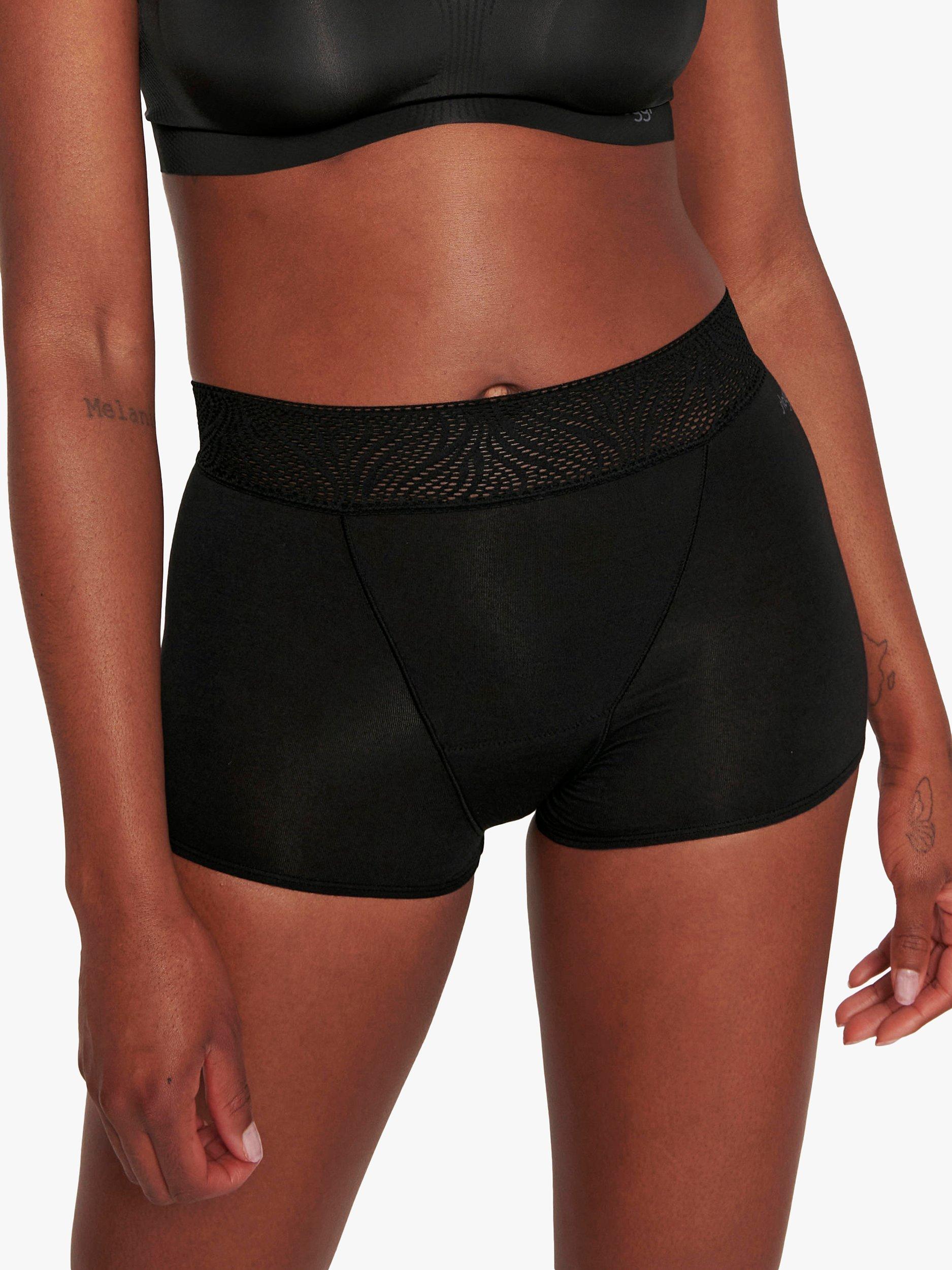 Product image 1 of 7, which shows sloggi High Absorbency Shorts Period Knickers, Pack of 2, Black, XS