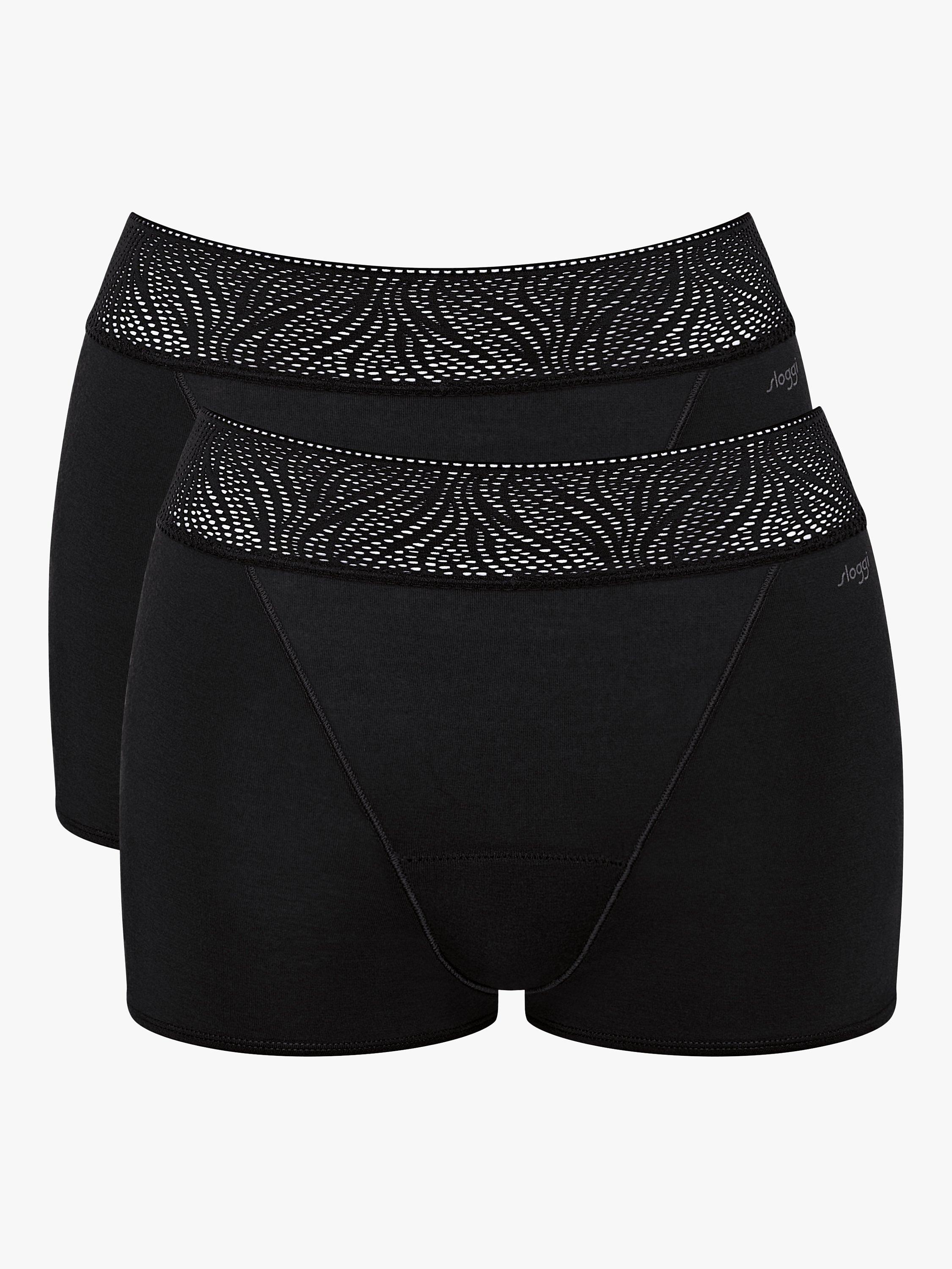 Product image 5 of 7, which shows sloggi High Absorbency Shorts Period Knickers, Pack of 2, Black, XS