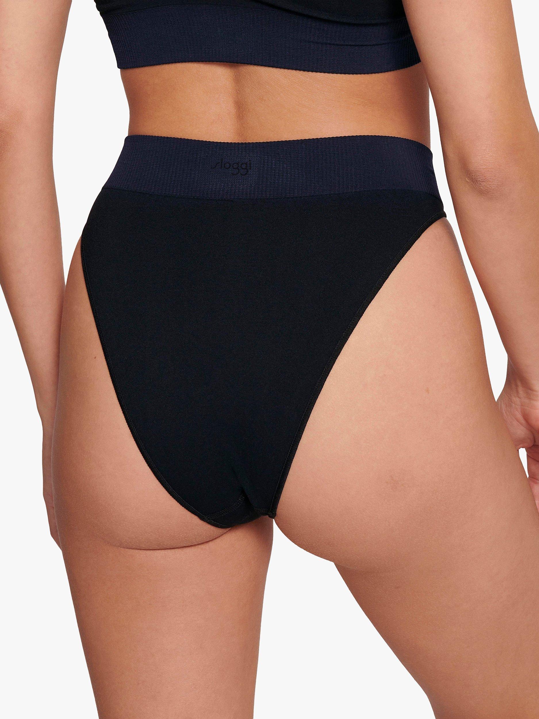 Product image 2 of 6, which shows sloggi EVER Infused Aloe Vera High Leg Briefs, Black, XL