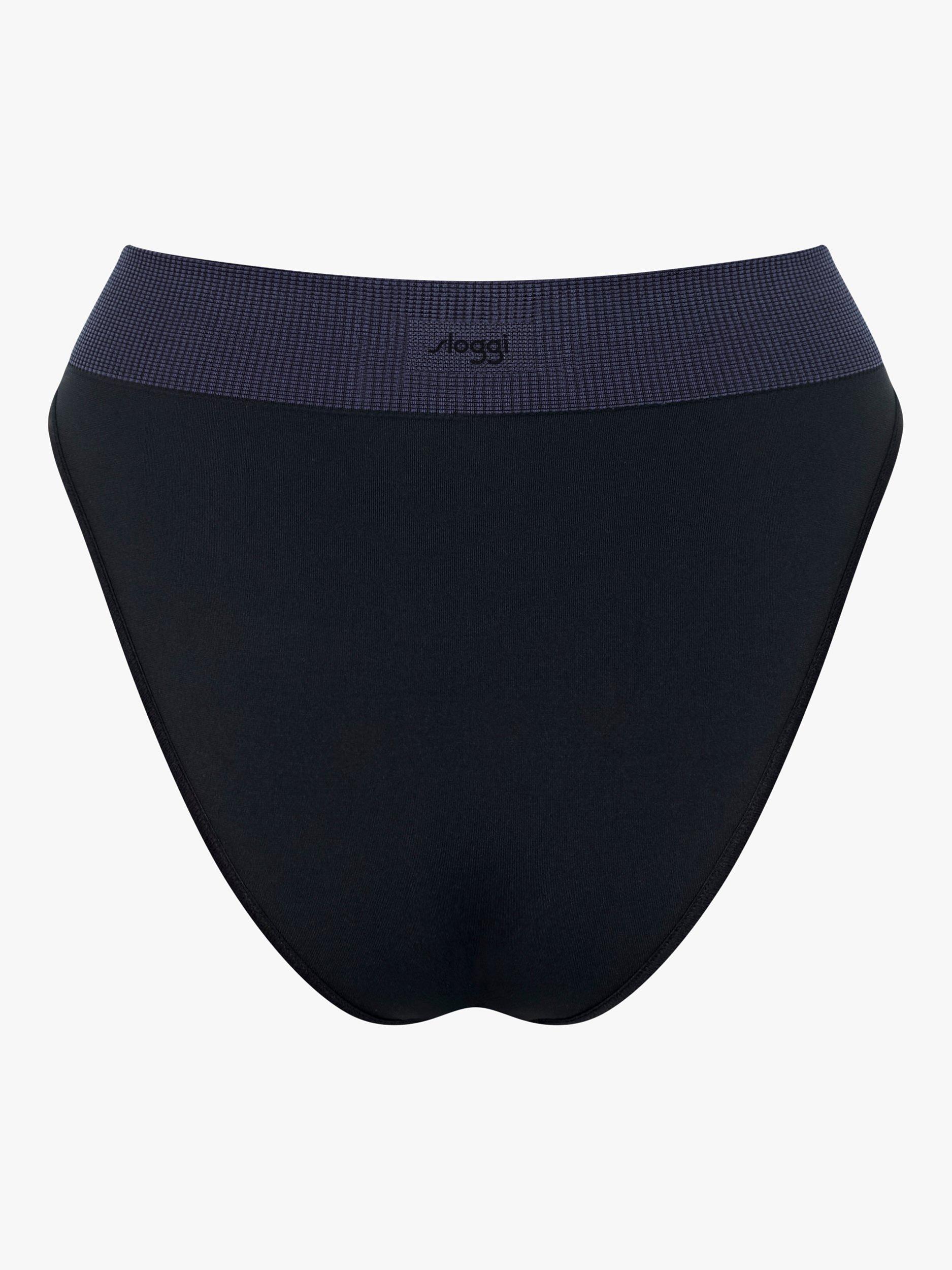 Product image 6 of 6, which shows sloggi EVER Infused Aloe Vera High Leg Briefs, Black, XL