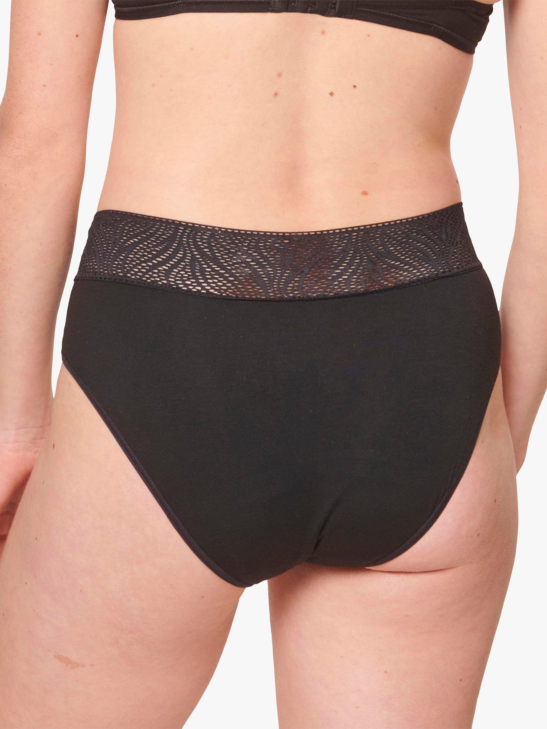 Product image 2 of 6, which shows sloggi High Absorbency Hipster Period Knickers, Pack of 2, Black, L