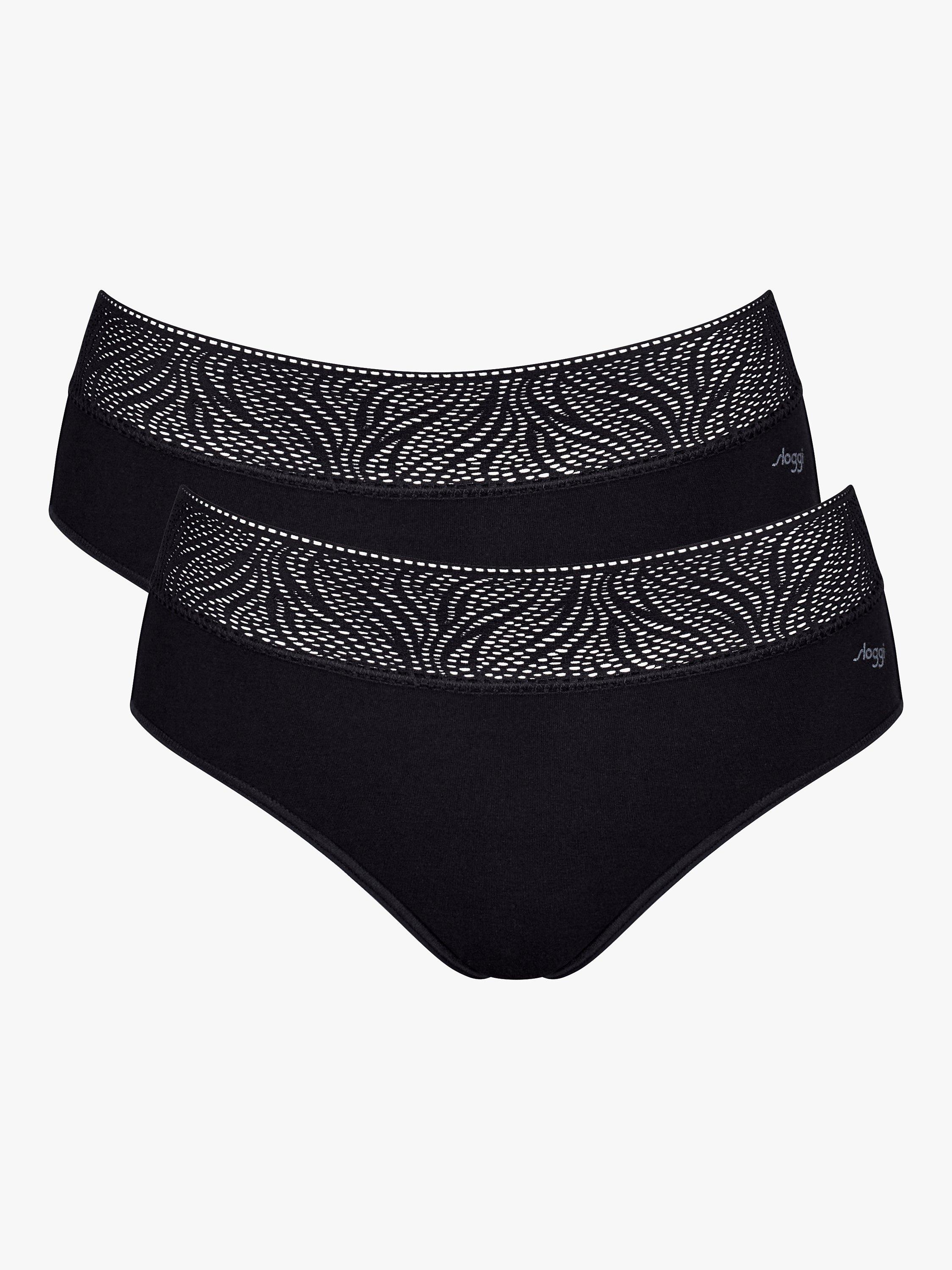 Product image 4 of 6, which shows sloggi High Absorbency Hipster Period Knickers, Pack of 2, Black, L