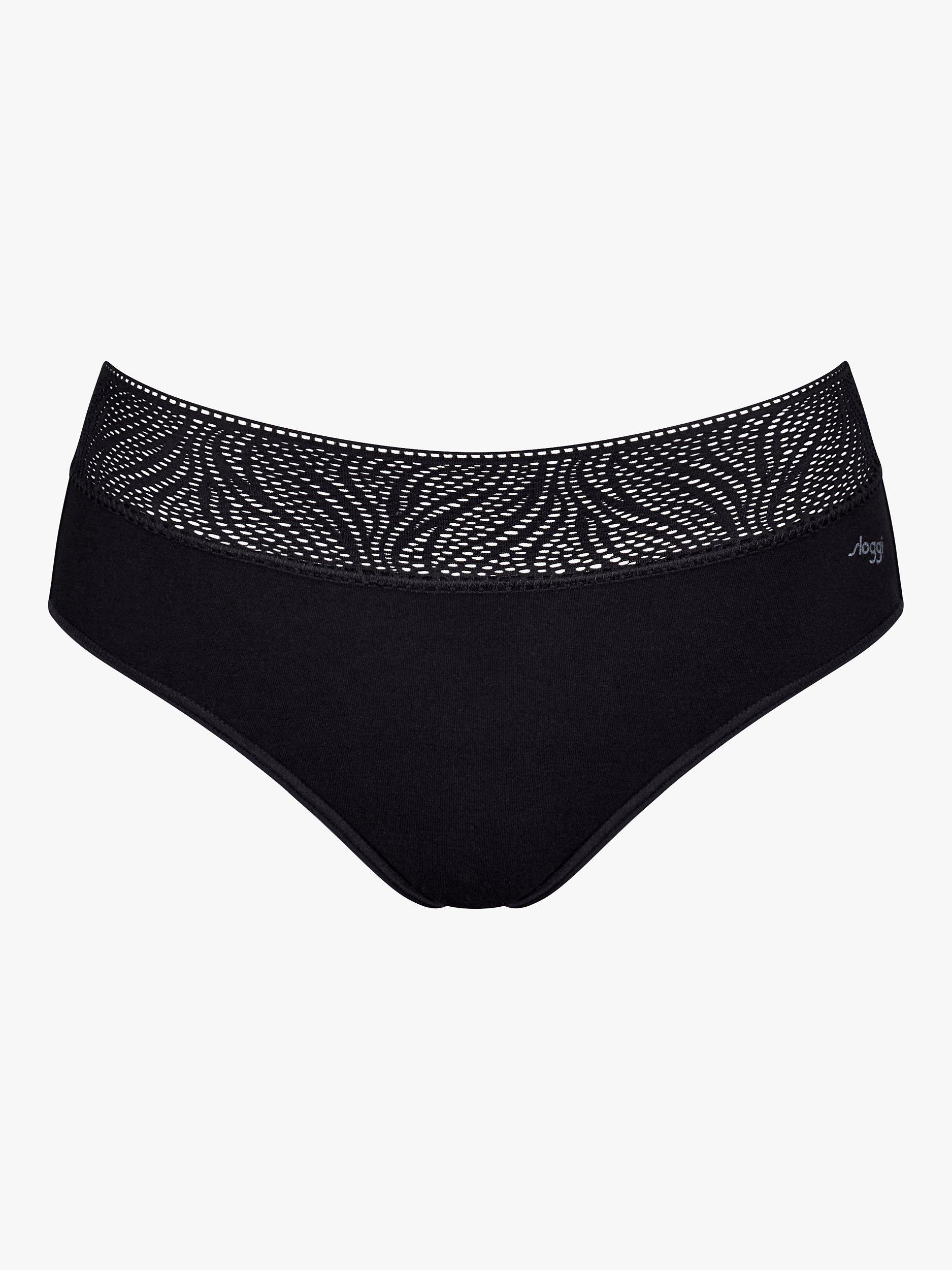 Product image 5 of 6, which shows sloggi High Absorbency Hipster Period Knickers, Pack of 2, Black, L