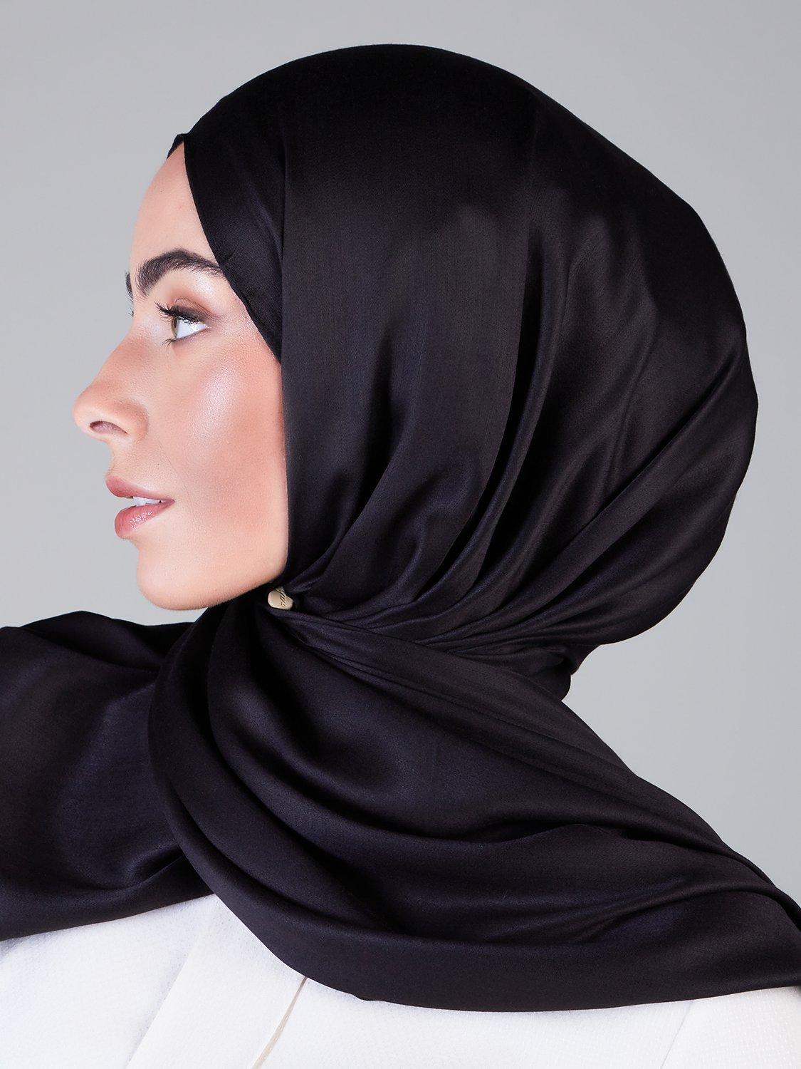 Product image 2 of 2, which shows Aab Aloe Vera Hijab, Black, One Size