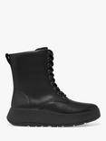 FitFlop F-Mode Lace Up Lightweight Flatform Ankle Boots, Black