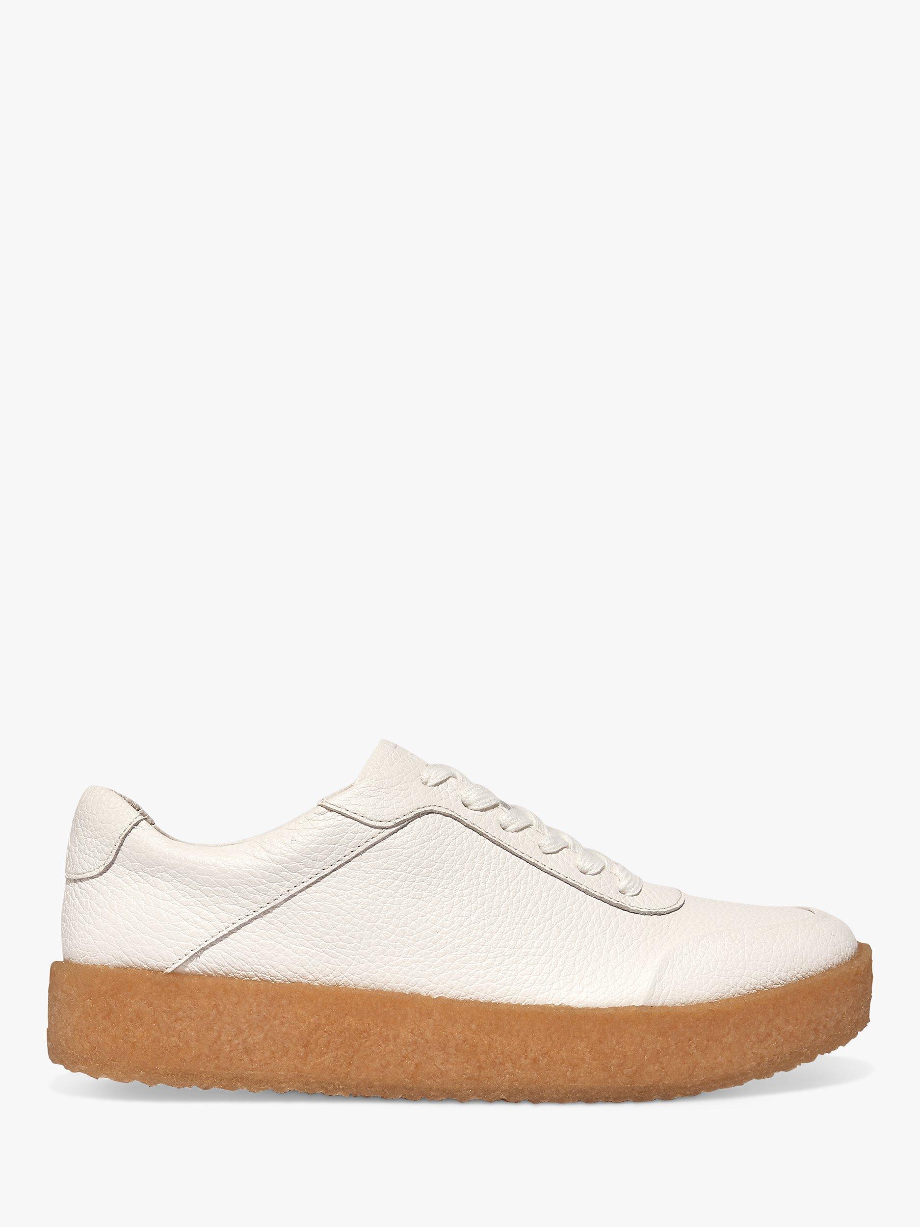 Product image 1 of 4, which shows FitFlop Rally Crepe Leather Trainers, Urban White, 7
